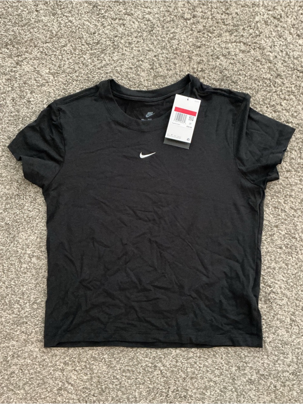 Nike Black Short Sleeve Tee with White Swoosh